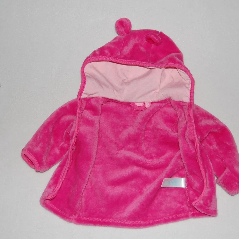 The Children's Place, 9-12M Baby Buttery Fleece Hoodie, Hot Pink